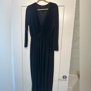 Boohoo Black Long Sleeve Maxi Dress